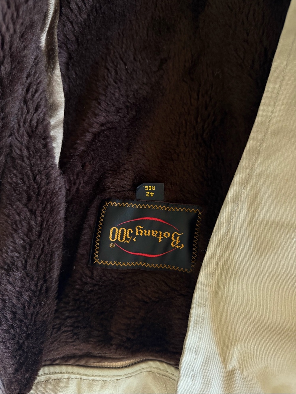 Botany 500 Shearling-Lined Trench Coat - Brown Exterior, Dark Brown Lining